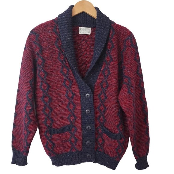 Pendleton 100% Virgin Wool Shawl Knit Sweater Cardigan Women's L - Picture 1 of 7